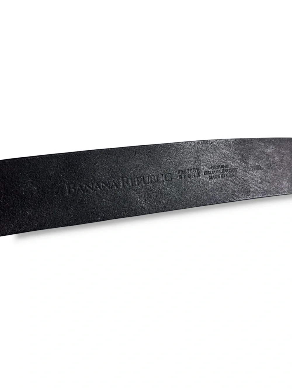 BANANA REPUBLIC Black Western Scrollwork Tooled Leather Belt Oval Brass Buckle